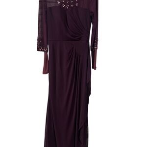 Elegant Modest Purple Evening Gown With Body Included